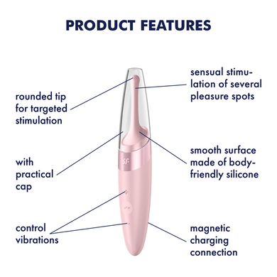 Кліторальний вібратор із кришкою Satisfyer Twirling Delight Rose зображення