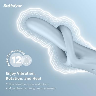 Вібратор з ротацією та підігрівом Satisfyer Heat Flex 4 Blue (діаметр 3,4 см) зображення