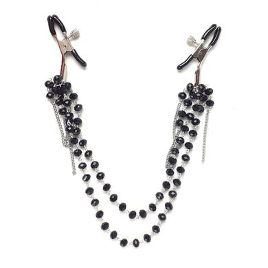 Затискачі для сосків з двома рядами намистин Art of Sex Nipple clamps Sexy Jewelry Black зображення
