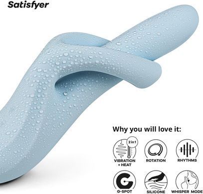 Вібратор з ротацією та підігрівом Satisfyer Heat Flex 4 Blue (діаметр 3,4 см) зображення