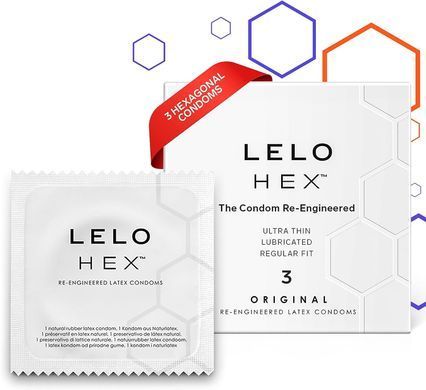 Тонкі та суперміцні презервативи LELO HEX Condoms Original (3 шт) зображення