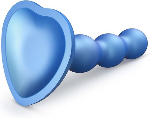 Насадка для страпона Strap-On-Me Dildo Plug Balls Blue Metallic, розмір S (діаметр 3,2 см) зображення