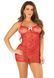 Рубашка с завязками на шее Leg Avenue Mini Heart Trimmmed Net Chemise One Size, Red картинка 4