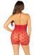 Рубашка с завязками на шее Leg Avenue Mini Heart Trimmmed Net Chemise One Size, Red картинка 2