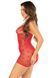 Рубашка с завязками на шее Leg Avenue Mini Heart Trimmmed Net Chemise One Size, Red картинка 3