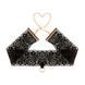 Мереживні наручники та нашийник з ланцюжками Rosy Gold Lace Cuffs and Collar Black картинка 4