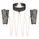 Мереживні наручники та нашийник з ланцюжками Rosy Gold Lace Cuffs and Collar Black картинка 1