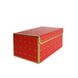 Подарункова коробка червона з золотим геометричним малюнком, розмір L (25,3×18×13,5 см) картинка 1