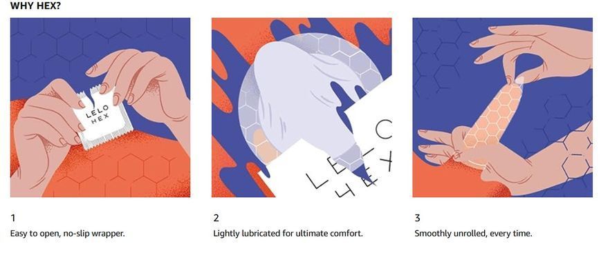 Тонкі та суперміцні презервативи LELO HEX Condoms Original (3 шт) зображення