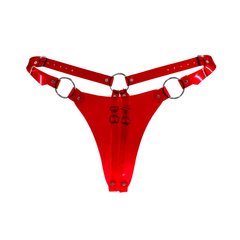 Трусики класичні прозорі з кільцями Feral Feelings String Bikini Red Trasparent зображення