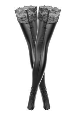 Сексуальные чулки с кружевом Noir Handmade F135 Powerwetlook stockings, размер S картинка