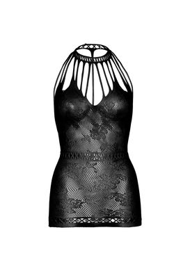 Ажурное короткое платье с открытой спиной Leg Avenue Strappy Lace mini dress OS Black картинка