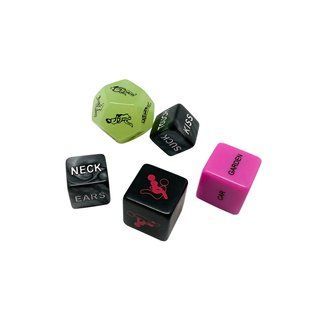 Набір гральних кубиків Wooomy Ooo 5 Dice Set (EN): місця та пози для сексу, інтимні дії та частини тіла зображення