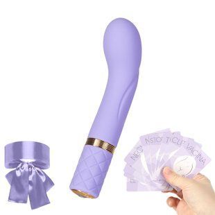 Розкішний вібратор Pillow Talk Special Edition Racy Purple із кристалом Сваровскі (діаметр 2,2 см + маска та гра) зображення