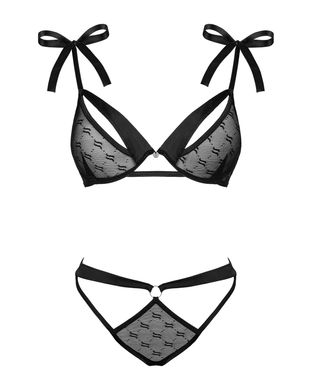 Еротичний комплект: бюст та трусики Obsessive Obsessivia 2-pcs set black, розмір S/M зображення