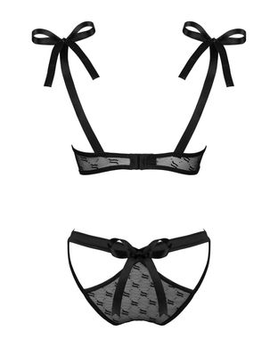 Эротический комплект: бюст и трусики Obsessive Obsessivia 2-pcs set black, размер S/M картинка