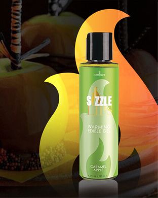 Їстівний зігріваючий масажний гель Sensuva Sizzle Lips Caramel Apple, яблучна карамель (125 мл) зображення