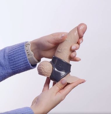 Двойное эрекционное кольцо Boners Clsssic Cocksling Grey (диаметр 3,5 см и 4 см) картинка