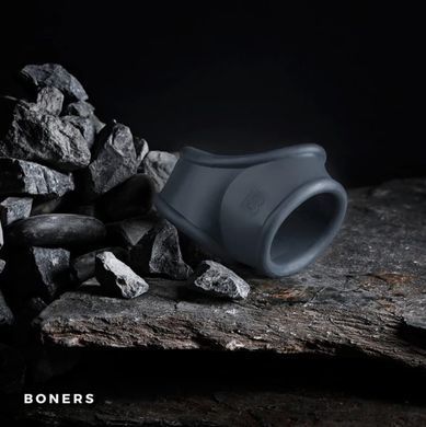 Двойное эрекционное кольцо Boners Clsssic Cocksling Grey (диаметр 3,5 см и 4 см) картинка