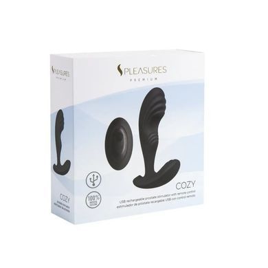 Вібромасажер простати з пультом ДК S Pleasures Premium Cozy, чорний (діаметр 3,3 см) зображення