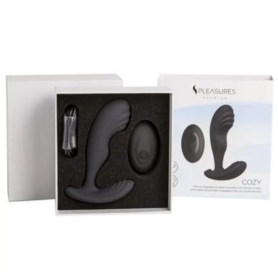 Вібромасажер простати з пультом ДК S Pleasures Premium Cozy, чорний (діаметр 3,3 см) зображення