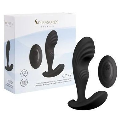 Вібромасажер простати з пультом ДК S Pleasures Premium Cozy, чорний (діаметр 3,3 см) зображення