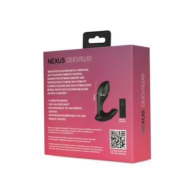 Анальная пробка с вибрацией и пультом ДУ Nexus DUO Plug Medium (ширина 4 см) картинка