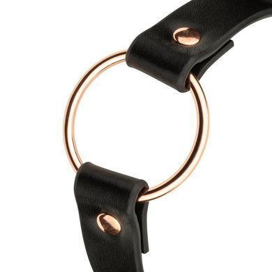 Кожаный чокер с кольцом Rosy Gold Choker Black картинка