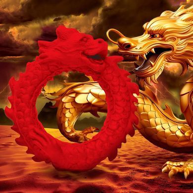 Эрекционное кольцо Creature Cocks Rise of the Dragon Silicone Penis Ring Red картинка