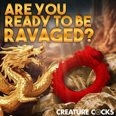 Эрекционное кольцо Creature Cocks Rise of the Dragon Silicone Penis Ring Red картинка