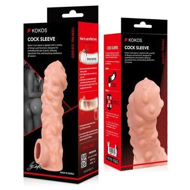 Насадка на член з отвором для мошонки Kokos Cock Sleeve CS 003, розмір M зображення