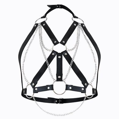 Портупея жіноча з ланцюжками Art of Sex Aiden Leather harness, розмір XS-M зображення
