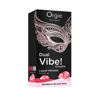 Рідкий вібратор Orgie Dual Vibe Strawberry Gin & Tonic Kissable Liquid Vibrator (15 мл) зображення