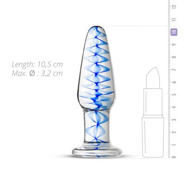 Скляна анальна пробка з внутрішньою спіраллю Gildo Glass Buttplug No. 23 (діаметр 3,2) зображення