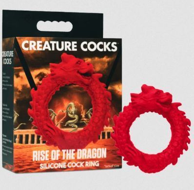 Эрекционное кольцо Creature Cocks Rise of the Dragon Silicone Penis Ring Red картинка