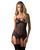Прозрачный корсет+трусики Obsessive Novenes corset & thong Black, размер XS/S картинка