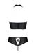 Комплект з еко-шкіри: бра + трусики Passion Nancy Bikini black, розмір L/XL картинка 6