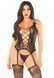 Еротичний комплект: бодістокінг + трусики Leg Avenue Cami Garter with Stockings and String One Size, Black картинка 1