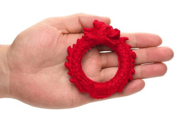 Эрекционное кольцо Creature Cocks Rise of the Dragon Silicone Penis Ring Red картинка