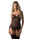 Прозрачный корсет+трусики Obsessive Novenes corset & thong Black, размер XS/S картинка 1
