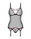 Прозрачный корсет+трусики Obsessive Novenes corset & thong Black, размер XS/S картинка 3