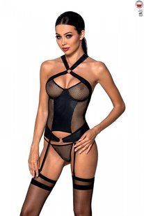 Сексуальний корсет +стрінги Passion Amanda Corset black, розмір L/XL зображення