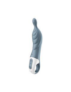 Вібратор для точки А та G з текстурованим стволом Satisfyer A-Mazing 2 Grey (діаметр 4,3 см) зображення