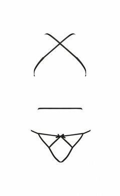 Боді з імітацією шкіри і стрепами Passion ASUNA BODY black, розмір XXL/XXXL зображення