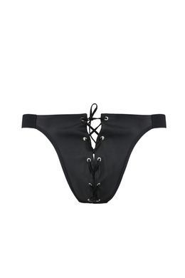 Откровенные трусы со шнуровкой Passion 044 SLIP OPEN BEN black, размер L/XL картинка