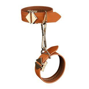 Наручники кожаные LOCKINK Wristcuffs/Anklecuffs Brown Set картинка
