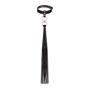 Нашийник з флогером Rosy Gold Collar with Flogger Black зображення
