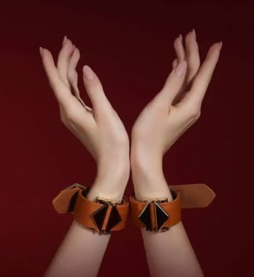 Наручники кожаные LOCKINK Wristcuffs/Anklecuffs Brown Set картинка