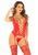 Еротичний комплект: бодістокінг + трусики Leg Avenue Cami Garter with Stockings and String One Size, Red картинка