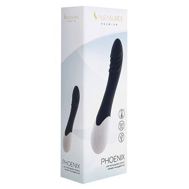 Вібратор для точки G з підігрівом S Pleasures Premium Phoenix, чорний (діаметр 3,5 см) зображення